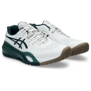 Giày Tennis Asics Gel Resolution – Chính Hãng – Trắng/Xanh lá